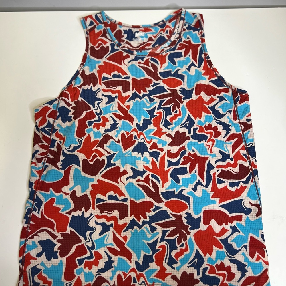 REI Co-op Red and Blue Abstract Tank Top